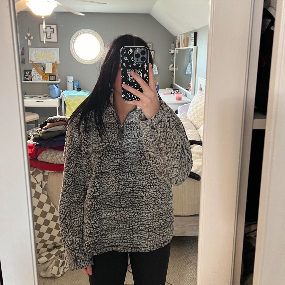 Thread & Supply Textured Black and White Sweater